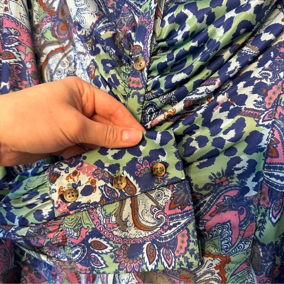 NWT Free People Bianca Printed Blouse - Picture 5 of 5